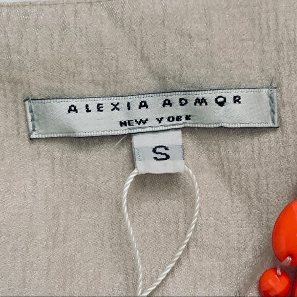 Alexia Admor New York Dress Tangerine Taupe Beaded Neckline Sleeveless Small - Picture 2 of 13